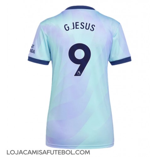 Camisa de Futebol Arsenal Gabriel Jesus #9 Equipamento Alternativo Mulheres 2024-25 Manga Curta